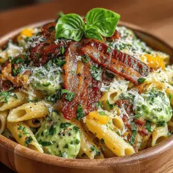 Pasta lovers, get ready to elevate your dinner table with a dish that perfectly balances indulgence and freshness: Creamy Avocado and Bacon Penne. This luxurious pasta recipe combines the rich, buttery texture of ripe avocados with the savory crunch of crispy bacon, creating a symphony of flavors and textures that is sure to please your palate. Whether you’re preparing a quick weeknight dinner or impressing guests at a gathering, this dish offers a delightful twist on traditional pasta that is both satisfying and nutritious.