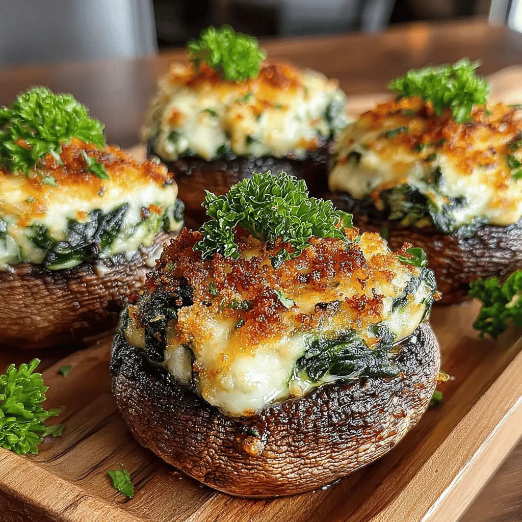 Welcome to the delightful world of stuffed mushrooms, where culinary creativity meets savory goodness. Our Spinach & Parmesan Delight recipe is a shining example of this, offering a harmonious blend of flavors that will captivate your taste buds. These stuffed mushrooms are not only visually appealing, making them an impressive addition to any gathering, but they are also packed with nutrients, making them a guilt-free indulgence. Whether you're hosting a dinner party, preparing for a holiday feast, or simply looking for a delicious snack, these Spinach & Parmesan Delight Stuffed Mushrooms are sure to be a hit.