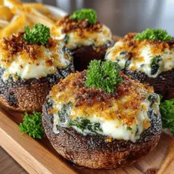 Welcome to the delightful world of stuffed mushrooms, where culinary creativity meets savory goodness. Our Spinach & Parmesan Delight recipe is a shining example of this, offering a harmonious blend of flavors that will captivate your taste buds. These stuffed mushrooms are not only visually appealing, making them an impressive addition to any gathering, but they are also packed with nutrients, making them a guilt-free indulgence. Whether you're hosting a dinner party, preparing for a holiday feast, or simply looking for a delicious snack, these Spinach & Parmesan Delight Stuffed Mushrooms are sure to be a hit.