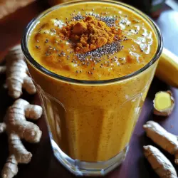 In recent years, smoothies have surged in popularity as a convenient and nutritious option for meals or snacks. These delightful blends of fruits, vegetables, and other wholesome ingredients provide an easy way to pack essential nutrients into our diets, catering to both health enthusiasts and those simply seeking a delicious treat. Among the myriad of smoothie recipes available, the Golden Turmeric Ginger Smoothie stands out as a particularly vibrant and health-boosting option. This smoothie not only tantalizes the taste buds but also harnesses the powerful benefits of its key ingredients, making it a fantastic choice for anyone looking to enhance their wellness routine.