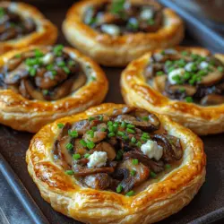 In the world of culinary delights, few combinations evoke a sense of comfort and sophistication quite like mushrooms and goat cheese. These two ingredients, with their distinct yet complementary flavors, come together beautifully in the Savory Mushroom & Goat Cheese Delights. Perfectly suited for any occasion—be it an elegant dinner party or a casual gathering—these tartlets encapsulate the essence of gourmet snacking. With a flaky puff pastry base that cradles a luscious filling of sautéed mushrooms, aromatic herbs, and tangy goat cheese, they promise to impress your guests and satisfy your taste buds.