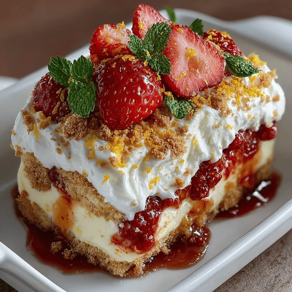 As the sun shines brighter and temperatures rise, there's nothing quite like a refreshing dessert to cool you down. Enter the Strawberry Lemonade Icebox Delight, a delightful concoction that embodies the essence of summer with its vibrant flavors and light, airy texture. This dessert showcases the perfect harmony between sweet strawberries and tangy lemon curd, making every bite a celebration of summer’s bounty. Ideal for gatherings, picnics, or simply enjoying on a warm day, this no-bake treat is as easy to prepare as it is delicious.