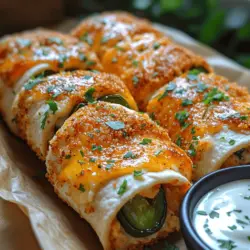 Jalapeño poppers have long been a favorite among snack enthusiasts, known for their perfect blend of heat and creaminess. This beloved appetizer has inspired countless variations, each adding a unique twist to the classic recipe. One such delightful variation is the Crunchy Jalapeño Popper Wraps, which are not only easy to make but also pack a flavor punch that will satisfy both spice lovers and those who prefer milder tastes. These wraps combine the beloved flavors of jalapeño poppers with the convenience of handheld snacks, making them an ideal choice for parties, game day gatherings, or even casual weeknight dinners.