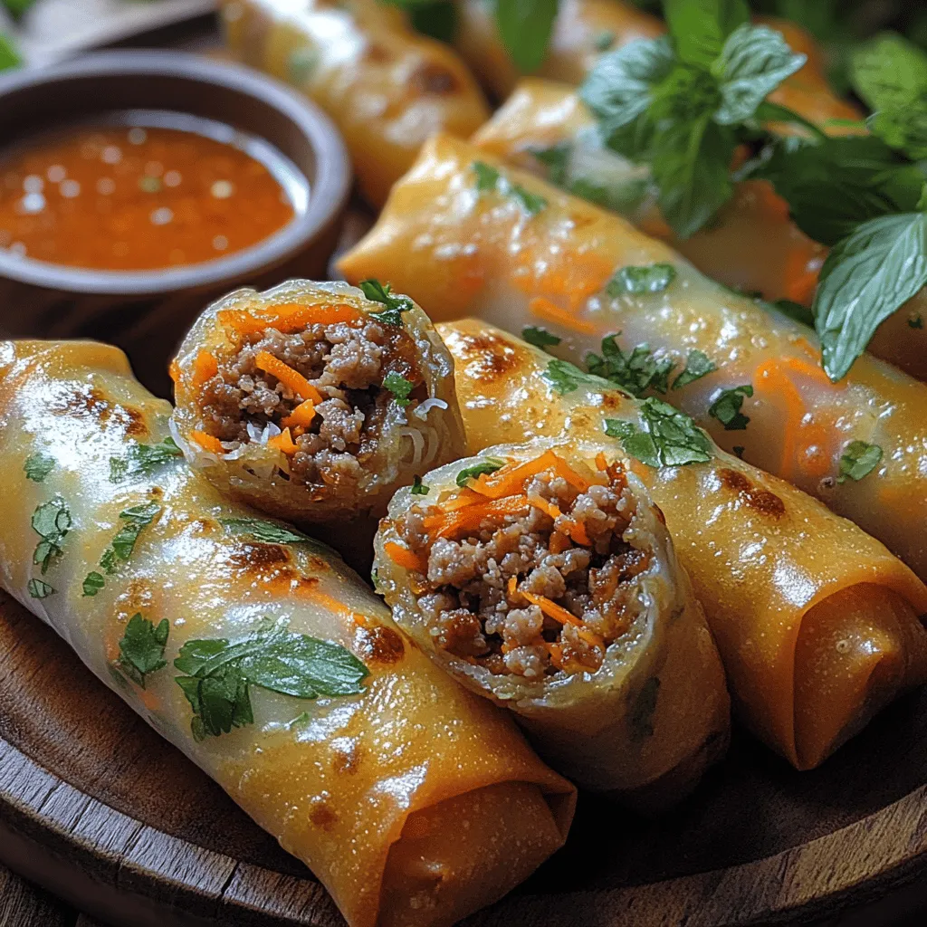 Crispy Vietnamese spring rolls, often known as 