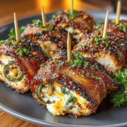 In recent years, bacon-wrapped appetizers have soared in popularity, becoming a staple at gatherings, parties, and family events. The irresistible combination of crispy bacon enveloping delectable fillings captivates food lovers everywhere. Among the myriad of bacon-wrapped creations, Bacon-Wrapped Jalapeño Chicken Bites stand out as a perfect blend of savory, spicy, and creamy flavors. These bite-sized delights not only tantalize the taste buds but also deliver a satisfying crunch that leaves guests coming back for more.