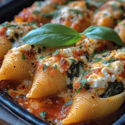 If you’re on the hunt for a delicious vegetarian recipe that satisfies cheese cravings and nourishes the body, look no further than Cheesy Spinach & Feta Delight. This dish perfectly marries the rich, creamy flavors of feta and ricotta with the vibrant, earthy taste of fresh spinach, all enveloped in tender pasta shells. Not only is it a hit among cheese enthusiasts, but it also appeals to those seeking a wholesome meal packed with nutrients.