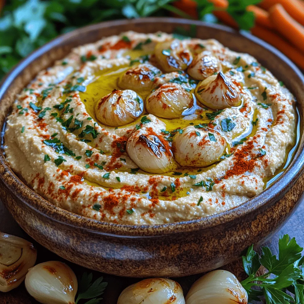 Hummus has become a beloved staple in kitchens around the world, known for its creamy texture and rich flavor. Among the myriad of hummus variations, one stands out for its unique taste and aromatic appeal: Creamy Roasted Garlic Hummus. This delightful dish draws inspiration from traditional Middle Eastern cuisine, where hummus has been enjoyed for centuries as a nutritious and flavorful dip. The process of roasting garlic is a time-honored culinary technique that enhances the natural sweetness of the garlic, transforming it into a delightful addition to this creamy dip.