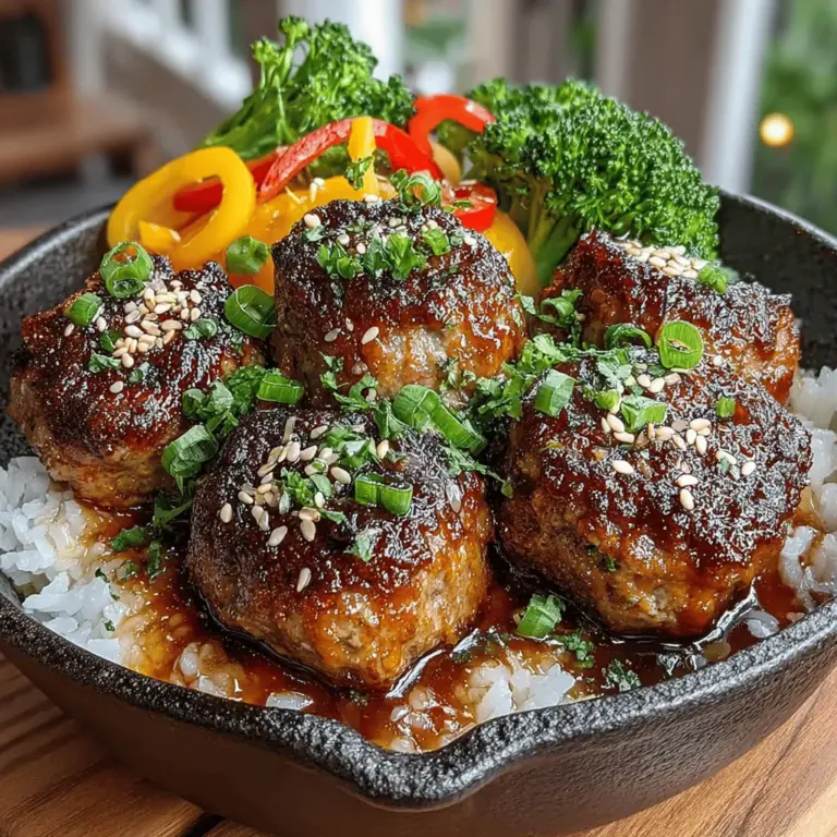 If you're looking for a delicious meal that marries convenience with flavor, look no further than Sticky Garlic Teriyaki Meatball Bowls. This dish is not only easy to prepare but also brings a delightful fusion of tastes that will satisfy your cravings for something hearty and wholesome. The combination of succulent meatballs drizzled with a sweet and savory teriyaki sauce served over a bed of rice or noodles, alongside fresh vegetables, makes for a well-rounded meal perfect for any day of the week.