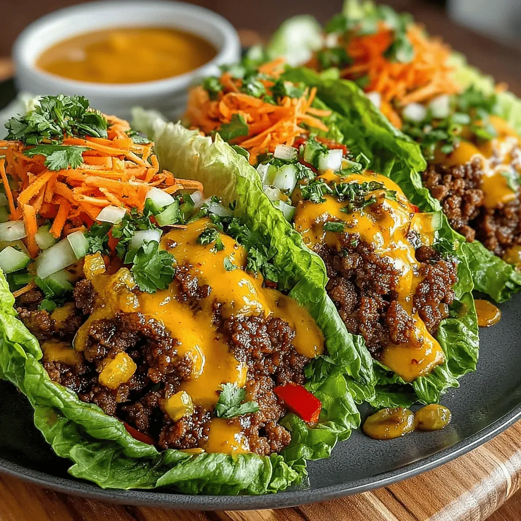 Savory Beef Lettuce Wraps with Sweet Peach Glaze is a dish that embodies the harmony of contrasting flavors and textures, making it a delightful addition to any meal plan. The combination of seasoned ground beef, enveloped in crisp lettuce leaves, topped with a luscious sweet peach glaze, creates a culinary experience that is both satisfying and refreshing. This dish is not only a feast for the palate but also an appealing option for those looking to explore healthy eating habits through the incorporation of fresh ingredients.