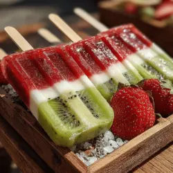As the sun shines brighter and temperatures rise, the craving for refreshing summer treats becomes almost irresistible. Among the myriad of options available, smoothie pops stand out as a delightful and healthier alternative to traditional ice cream. These frozen treats not only satisfy your sweet tooth but also provide a burst of essential nutrients, making them a guilt-free indulgence for both kids and adults alike. One such creation that perfectly embodies the essence of summer is the Fruity Bliss Strawberry Kiwi Smoothie Pops.