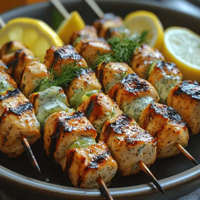 When it comes to grilling, few dishes can rival the appeal of Creamy Tzatziki Chicken Skewers. This delectable recipe combines tender, juicy chicken with the refreshing, tangy flavors of tzatziki sauce, creating a mouthwatering experience that is sure to please any palate. Whether you’re planning a family dinner, gearing up for a barbecue, or looking for a satisfying meal prep option, these skewers offer versatility that makes them a perfect choice for various occasions.