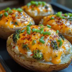 Welcome to the delightful world of Cheesy Broccoli Bliss Twice-Baked Potatoes, a dish that beautifully marries the comforting, creamy essence of baked potatoes with the vibrant, healthful goodness of fresh broccoli and the rich depth of sharp cheddar cheese. This culinary creation is not just a feast for the eyes; it’s a wholesome option that can serve as a hearty main course or a delicious side dish, making it an excellent choice for family dinners, potlucks, or meal prep.
