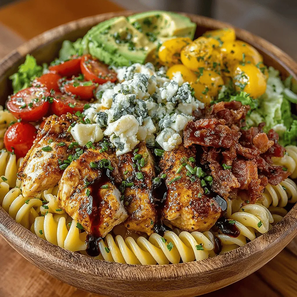 Cobb-Licious Chicken Pasta Salad is a delightful fusion of flavors and textures that brings the best of both worlds to your dining table. This dish marries the classic Cobb salad's beloved ingredients—tender chicken, crispy bacon, and creamy blue cheese—with the comforting heartiness of pasta. As pasta salads gain popularity in casual dining and gatherings, this recipe stands out for its vibrant colors, satisfying crunch, and the rich, savory taste that makes every bite a celebration.