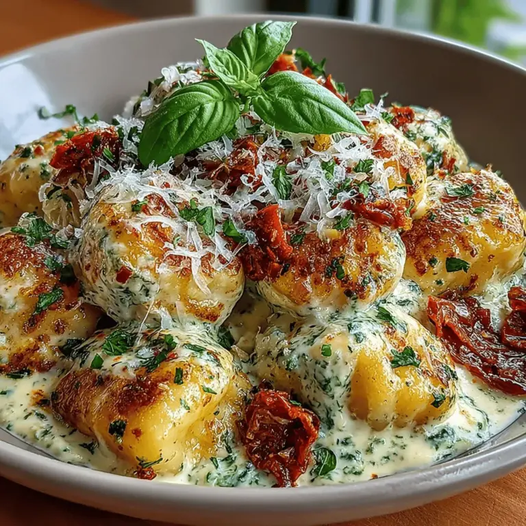 If you’re in search of a dish that embodies comfort, flavor, and simplicity, look no further than Creamy Pesto Gnocchi with Sun-Dried Tomatoes. This pasta dish, characterized by pillowy gnocchi enveloped in a rich and creamy pesto sauce, is an exquisite culinary experience that can elevate any meal. Whether you’re preparing a quick weeknight dinner, hosting a gathering, or planning a romantic date night, this recipe has the versatility and appeal to impress.