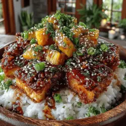If you're searching for a vibrant, flavor-packed dish that tantalizes the taste buds, look no further than Tropical Pineapple Glazed Tofu. This delightful recipe merges the sweetness of fresh pineapple with the savory depth of soy sauce and garlic, creating a harmonious balance that appeals to a wide array of palates. Ideal for weeknight dinners or meal prep, this dish is both quick to prepare and satisfying, catering to various dietary preferences, including vegan and vegetarian lifestyles.