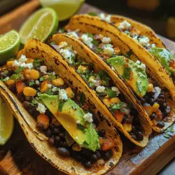 In the realm of vibrant and healthy meals, few dishes can compare to the delightful flavors and textures of Zesty Black Bean Corn Tacos. This dish stands out not only for its eye-catching presentation but also for its nutritious profile, making it an ideal choice for anyone looking to add a quick yet satisfying option to their weeknight dinner rotation. Whether you are hosting a lively gathering or simply cooking for yourself, these tacos offer a perfect balance of hearty ingredients and zesty seasonings that will leave your taste buds dancing.