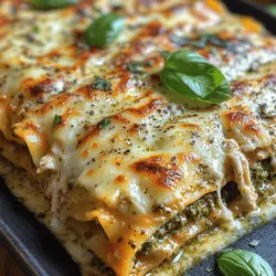 When it comes to comfort food, few dishes can rival the sheer satisfaction of lasagna. Creamy Pesto Chicken Lasagna takes this classic dish to new heights, offering a delightful blend of flavors and textures that will make it a favorite at your dining table. Imagine layers of tender pasta enveloped in a velvety creamy pesto sauce, succulent pieces of chicken, and a medley of cheeses that melt together in perfect harmony. This dish is not only visually stunning but also a feast for the palate, making it an ideal choice for family dinners, celebrations, or casual gatherings.