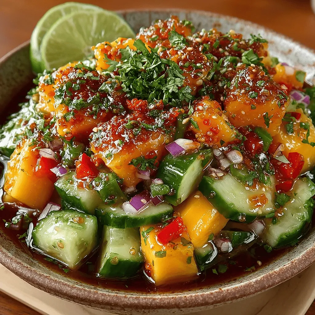 As the sun shines brighter and temperatures rise, the desire for light, refreshing dishes naturally increases. One such dish that perfectly embodies the essence of summer is the Refreshing Cucumber Mango Salad. This vibrant salad is not just a feast for the eyes; it's a celebration of fresh ingredients that come together to create an explosion of flavors in every bite. With its crunchy cucumbers, juicy mangoes, and a medley of colorful vegetables, this salad stands out as an ideal option for health-conscious individuals and anyone looking for a delightful addition to their meals. Whether served as a side dish at a barbecue, a light lunch, or an appetizer, the Refreshing Cucumber Mango Salad is sure to impress.