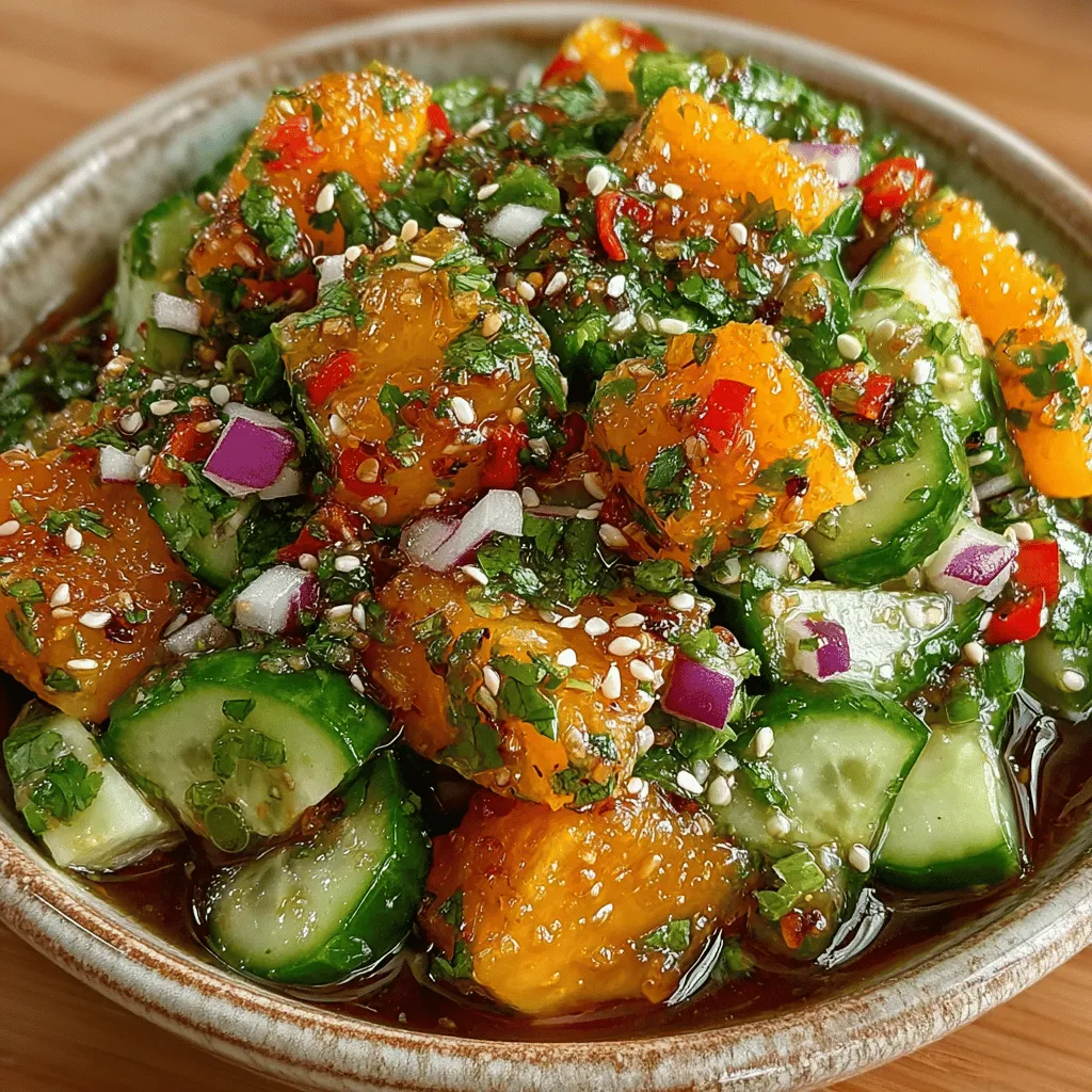 As the sun shines brighter and temperatures rise, the desire for light, refreshing dishes naturally increases. One such dish that perfectly embodies the essence of summer is the Refreshing Cucumber Mango Salad. This vibrant salad is not just a feast for the eyes; it's a celebration of fresh ingredients that come together to create an explosion of flavors in every bite. With its crunchy cucumbers, juicy mangoes, and a medley of colorful vegetables, this salad stands out as an ideal option for health-conscious individuals and anyone looking for a delightful addition to their meals. Whether served as a side dish at a barbecue, a light lunch, or an appetizer, the Refreshing Cucumber Mango Salad is sure to impress.