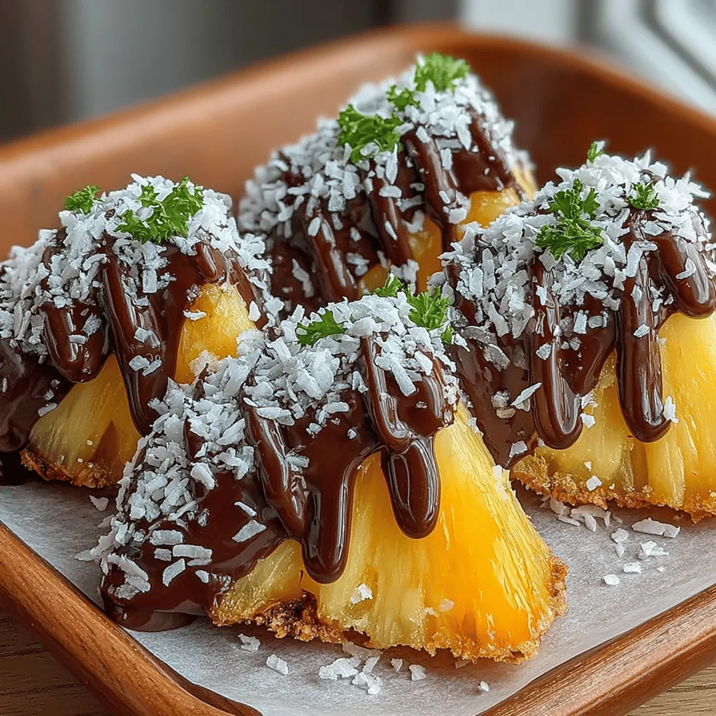 If you're searching for a refreshing dessert that tantalizes your taste buds while providing a guilt-free indulgence, look no further than Tropical Bliss: Frozen Chocolate Dipped Pineapple. This delightful treat seamlessly marries the natural sweetness of ripe pineapple with the rich, velvety allure of dark chocolate. As temperatures rise and summer beckons, this recipe stands out as a perfect way to cool down while savoring tropical flavors that evoke images of sun-soaked beaches and palm trees swaying in the breeze.