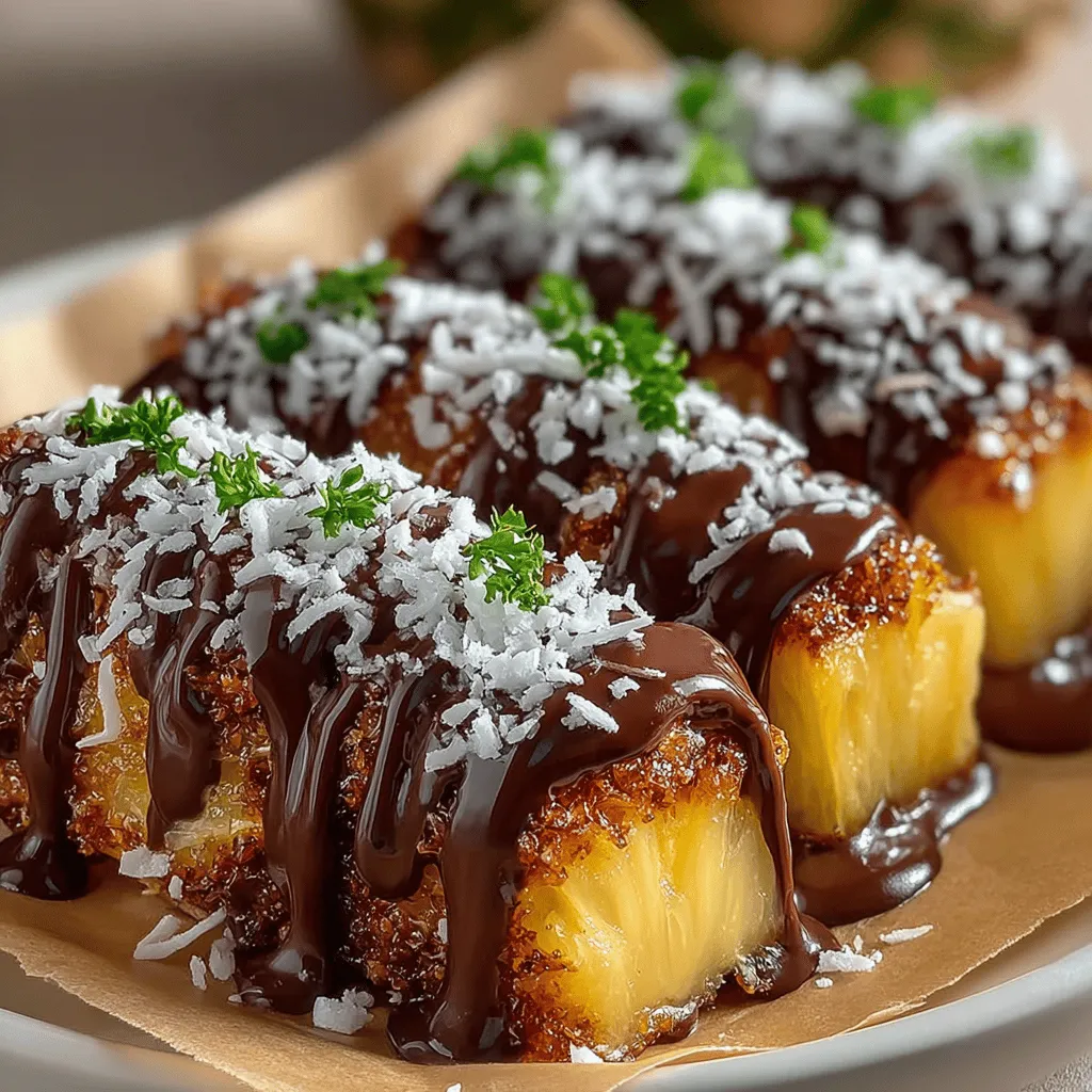 If you're searching for a refreshing dessert that tantalizes your taste buds while providing a guilt-free indulgence, look no further than Tropical Bliss: Frozen Chocolate Dipped Pineapple. This delightful treat seamlessly marries the natural sweetness of ripe pineapple with the rich, velvety allure of dark chocolate. As temperatures rise and summer beckons, this recipe stands out as a perfect way to cool down while savoring tropical flavors that evoke images of sun-soaked beaches and palm trees swaying in the breeze.