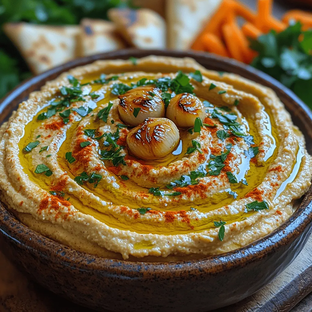 Hummus has transcended its Middle Eastern origins to become a beloved staple in kitchens and restaurants around the globe. This creamy roasted garlic hummus recipe not only showcases the rich, savory flavors of roasted garlic but also offers a nutritious dip that pairs perfectly with a variety of dishes. Whether you're hosting a gathering, enjoying a quiet evening at home, or simply looking for a healthy snack, this hummus is the perfect choice.