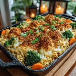 When it comes to mealtime, few things are as comforting and satisfying as a hearty dish that combines vibrant flavors and a touch of creativity. The Ginger Teriyaki Chicken Ramen Bake perfectly embodies this concept, transforming humble ramen noodles into a delightful baked casserole that is sure to become a family favorite. Infused with the zest of ginger, the sweetness of teriyaki sauce, and a medley of fresh vegetables, this dish is not only a feast for the senses but also offers a nutritious, well-rounded meal.