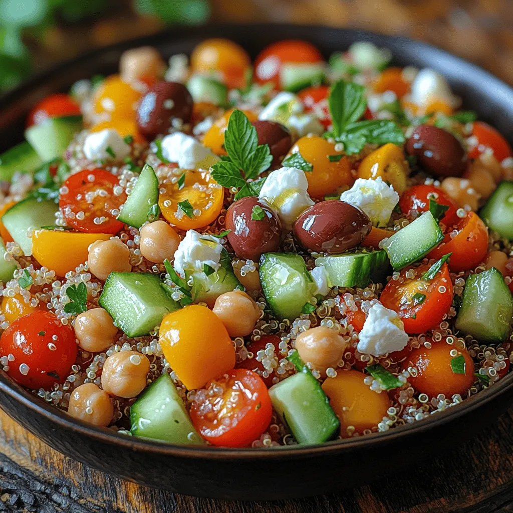 The Mediterranean diet has garnered widespread acclaim for its emphasis on whole foods, fresh ingredients, and healthy fats. Rooted in the traditional eating habits of countries bordering the Mediterranean Sea, this diet is not only delicious but is also linked to numerous health benefits, including improved heart health, enhanced cognitive function, and reduced inflammation. One of the standout dishes that encapsulates the essence of the Mediterranean diet is the Mediterranean Quinoa Chickpea Salad. This vibrant and nutrient-dense salad combines wholesome ingredients that cater to a variety of dietary preferences, making it an excellent choice for anyone looking to incorporate more healthy meals into their routine.