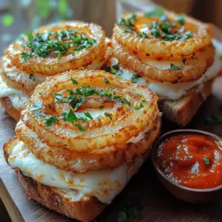 Crispy Mozzarella Onion Melts are the epitome of comfort food, a dish that tantalizes the senses and delivers a satisfying culinary experience. Imagine sinking your teeth into a golden, crispy outer layer that gives way to a gooey, stretchy interior of melted mozzarella cheese, perfectly complemented by the sweet, caramelized flavor of onions. This recipe marries the beloved elements of classic onion rings with the rich, creamy allure of mozzarella, creating a delightful treat that’s as versatile as it is delicious.