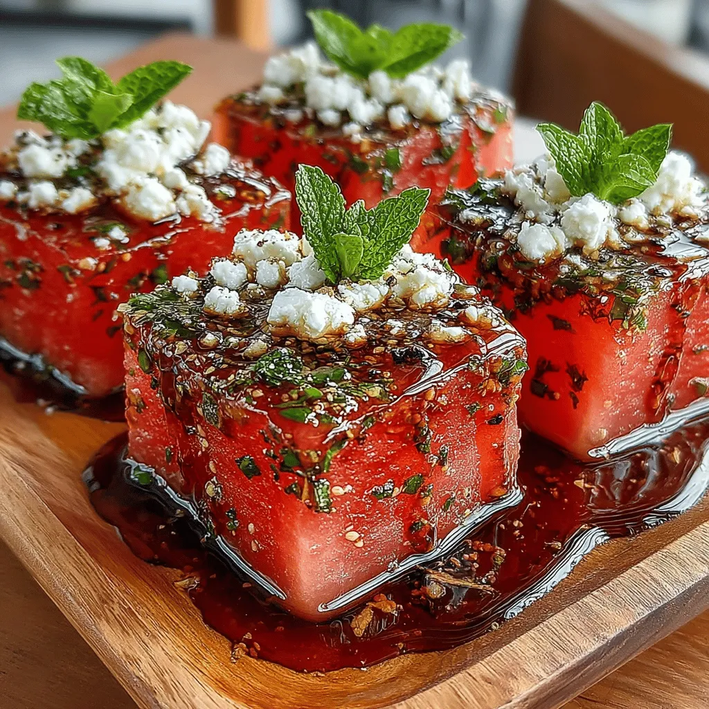 Imagine a dish that embodies the essence of summer in every bite—a harmonious blend of sweetness, creaminess, and freshness. Enter Watermelon Basil Feta Bites, a delightful appetizer that has quickly become a favorite among food enthusiasts and health-conscious eaters alike. This enticing recipe showcases the juicy goodness of seedless watermelon, the tangy richness of crumbled feta cheese, and the aromatic flair of fresh basil. Perfect for warm weather gatherings, picnics, or simply as a light snack, these bites are not just visually stunning but also incredibly easy to prepare.