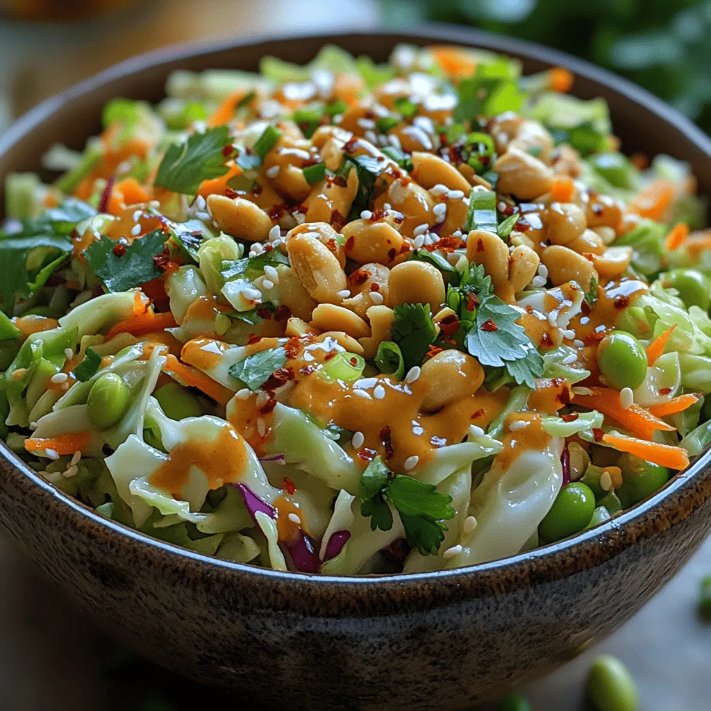 Crunchy Cabbage Peanut Slaw is more than just a side dish; it’s a vibrant, nutritious celebration of flavors and textures that can elevate any meal. This slaw combines the crispness of fresh cabbage, the nutty crunch of peanuts, and the satisfying chew of edamame, creating a dish that is not only visually appealing but also packed with essential nutrients. Whether served alongside grilled meats at a summer barbecue, as a refreshing topping for tacos, or as a standalone salad for a light lunch, this slaw offers a versatile option that caters to health-conscious eaters and food enthusiasts alike.