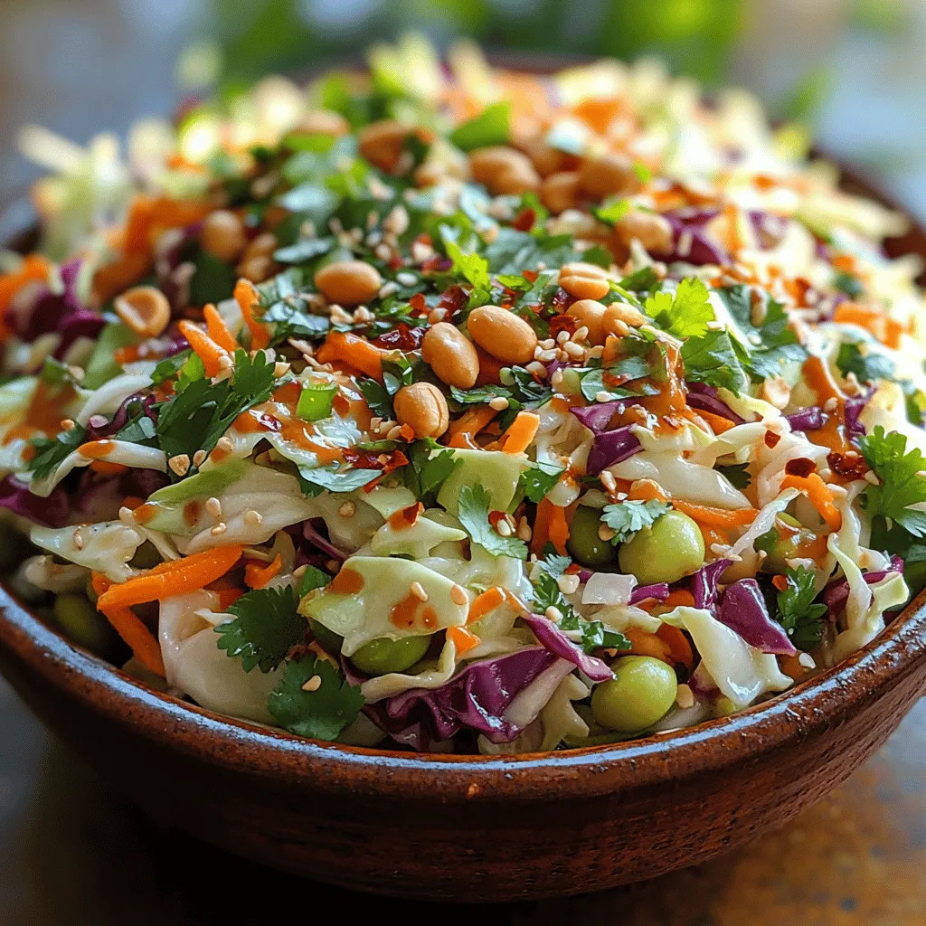Crunchy Cabbage Peanut Slaw is more than just a side dish; it’s a vibrant, nutritious celebration of flavors and textures that can elevate any meal. This slaw combines the crispness of fresh cabbage, the nutty crunch of peanuts, and the satisfying chew of edamame, creating a dish that is not only visually appealing but also packed with essential nutrients. Whether served alongside grilled meats at a summer barbecue, as a refreshing topping for tacos, or as a standalone salad for a light lunch, this slaw offers a versatile option that caters to health-conscious eaters and food enthusiasts alike.