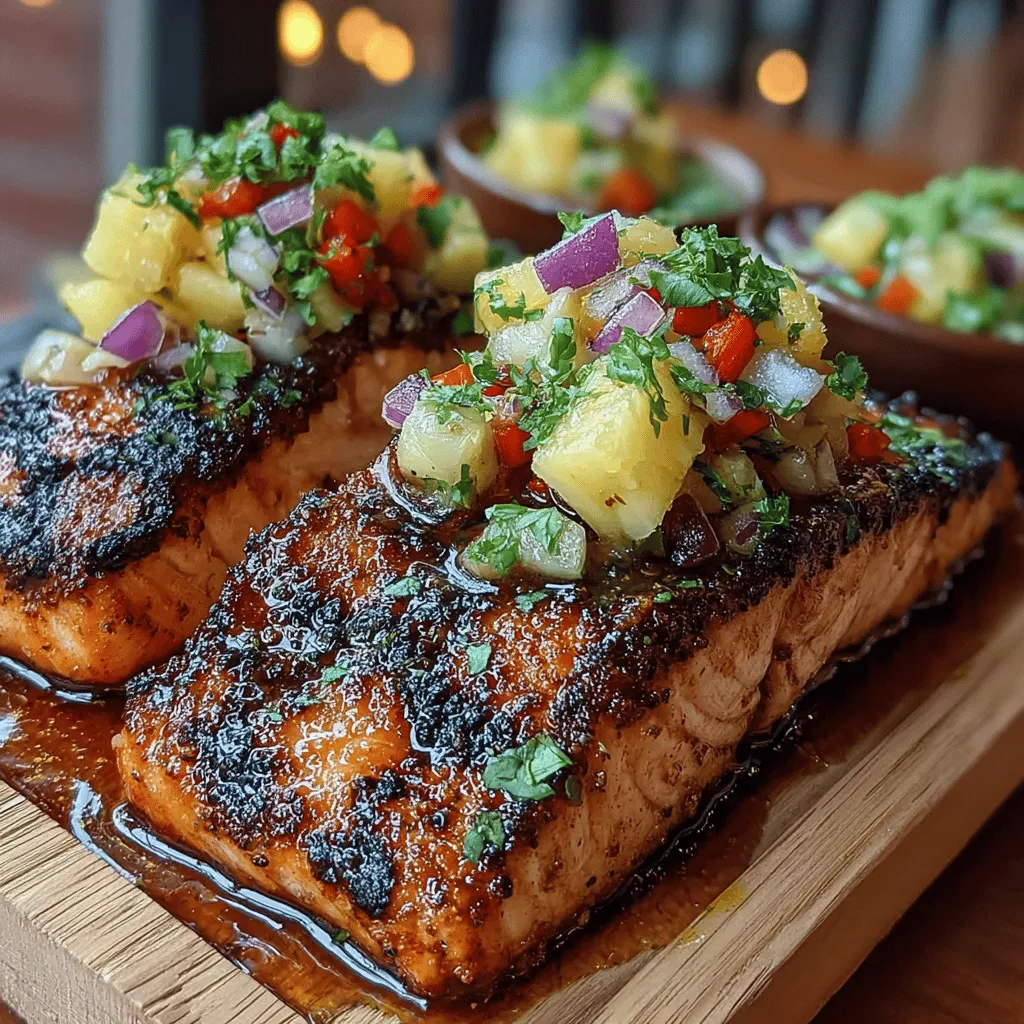 In the world of culinary delights, few dishes capture the essence of summer quite like Tropical Grilled Salmon with Pineapple Salsa. This vibrant recipe not only showcases the tender, flaky goodness of salmon but also combines it with a refreshing pineapple salsa that adds a burst of flavor. The interplay of rich, savory salmon contrasted with the sweet and tangy notes of pineapple creates an unforgettable dining experience. Perfect for outdoor gatherings or a cozy family dinner, this dish is both nutritious and satisfying, making it an ideal choice for seafood lovers and health-conscious eaters alike.