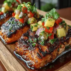 In the world of culinary delights, few dishes capture the essence of summer quite like Tropical Grilled Salmon with Pineapple Salsa. This vibrant recipe not only showcases the tender, flaky goodness of salmon but also combines it with a refreshing pineapple salsa that adds a burst of flavor. The interplay of rich, savory salmon contrasted with the sweet and tangy notes of pineapple creates an unforgettable dining experience. Perfect for outdoor gatherings or a cozy family dinner, this dish is both nutritious and satisfying, making it an ideal choice for seafood lovers and health-conscious eaters alike.