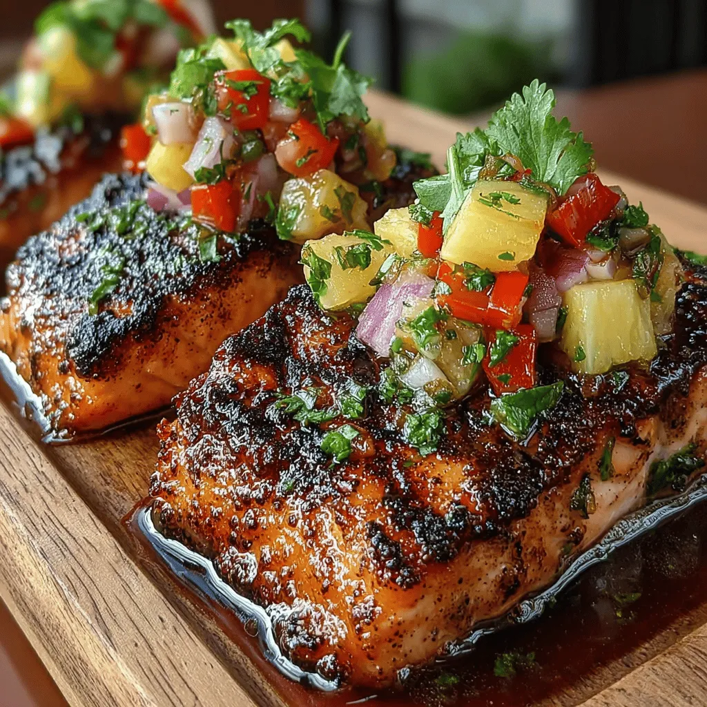 In the world of culinary delights, few dishes capture the essence of summer quite like Tropical Grilled Salmon with Pineapple Salsa. This vibrant recipe not only showcases the tender, flaky goodness of salmon but also combines it with a refreshing pineapple salsa that adds a burst of flavor. The interplay of rich, savory salmon contrasted with the sweet and tangy notes of pineapple creates an unforgettable dining experience. Perfect for outdoor gatherings or a cozy family dinner, this dish is both nutritious and satisfying, making it an ideal choice for seafood lovers and health-conscious eaters alike.