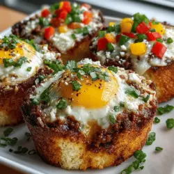 Chili Cheese Egg Toast Cups are a delightful culinary creation that brings together the best of breakfast in a single, portable package. Imagine a crispy bread cup filled with a savory mixture of eggs, rich cheddar cheese, and hearty chili, all baked to perfection. This recipe not only tantalizes your taste buds but also offers a unique twist on traditional breakfast fare. Ideal for busy mornings or casual brunch gatherings, these toast cups are as versatile as they are delicious. Whether you're looking to impress guests or simply enjoy a comforting meal at home, Chili Cheese Egg Toast Cups provide a satisfying solution that is sure to please everyone at the table.