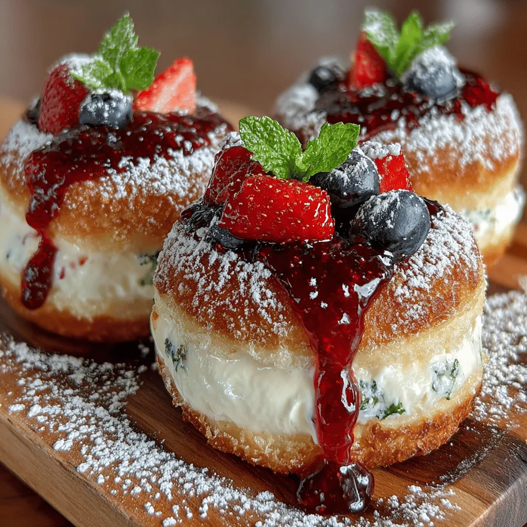 Combining wet and dry ingredients correctly is crucial for achieving the perfect texture in your Frozen Yogurt Berry Cheesecake Donuts. Start by mixing your dry ingredients—flour, baking powder, and any spices—thoroughly in a separate bowl. This ensures that the leavening agents are evenly distributed. Next, prepare your wet ingredients, which typically include Greek yogurt, eggs, vanilla extract, and melted coconut oil or butter.