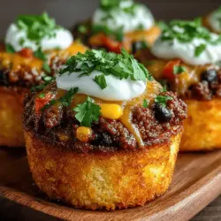 Mini Taco Casserole Muffins are a delightful fusion of flavors and textures, combining the classic tastes of taco night with the convenience of muffin-sized portions. These savory treats are perfect for busy families looking for an easy meal that pleases both kids and adults alike. Whether served as a hearty snack, an appetizer at gatherings, or a main dish for a quick weeknight dinner, these muffins offer versatility that fits seamlessly into any occasion.