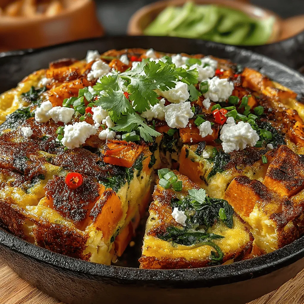 Frittatas are a beloved dish known for their versatility, making them perfect for breakfast, brunch, or even a light dinner. Originating from Italy, this egg-based dish is similar to an omelet but is distinguished by its unique method of preparation and the incorporation of various ingredients. The Green Chili Sweet Potato Frittata takes this classic concept to a new level, combining the natural sweetness of sweet potatoes with the zesty kick of green chilies. This dish not only tantalizes the taste buds but also packs a nutritional punch, making it an excellent choice for anyone looking to enjoy a wholesome meal.