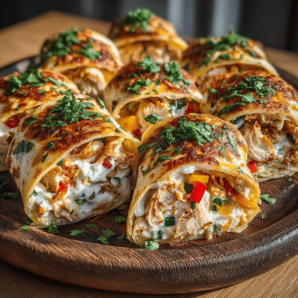 <strong>Introduction</strong>” /></p>
</p>
<h2>Mixing the Ingredients</h2>
</p>
<p>To kick off your Mini Zesty Chicken Ranch Roll-Ups, begin by thoroughly mixing your key ingredients. This step is crucial, as it ensures that every bite of your roll-ups is bursting with flavor. In a large mixing bowl, combine the shredded cooked chicken, ranch dressing, cream cheese, and a squeeze of fresh lime juice. Using a spatula or wooden spoon, mix until the ingredients are well blended. You want to achieve a creamy, cohesive mixture that highlights the zesty ranch flavor.</p>
</p>
<p>Next, it’s time to add in the vegetables. Diced bell peppers, finely chopped green onions, and shredded carrots not only contribute vibrant colors but also a fresh crunch to your roll-ups. Incorporate these veggies into your chicken mixture gently, ensuring they are evenly distributed throughout. A thorough mix will guarantee that each roll-up has a delightful combination of flavors and textures, making your appetizer irresistible.</p>
</p>
<h2>Incorporating Vegetables and Cheese</h2>
</p>
<p>Now that your chicken mixture is ready, it’s time to elevate it with some cheese. Add shredded cheddar cheese or crumbled feta—whichever you prefer—into the mix. The cheese not only enhances the flavor but also adds a creamy texture that complements the ranch dressing. Stir gently to ensure the cheese and vegetables are well integrated into the chicken mixture.</p>
</p>
<p>To maintain a balanced flavor profile, be mindful of the ratios. You want enough vegetables and cheese to complement the chicken without overpowering it. Aim for a harmonious blend where each ingredient shines through. This careful incorporation will result in roll-ups that are not only tasty but also visually appealing.</p>
</p>
<h2>Techniques for Assembling the Roll-Ups</h2>
</p>
<p>Once your filling is prepped, it’s time to assemble the roll-ups. Begin by laying out your tortillas on a clean surface, such as a cutting board or countertop. Spread a generous amount of the chicken mixture evenly over each tortilla, leaving about an inch of space at the edges. This helps in achieving a tight roll without spilling.</p>
</p>
<p>For the rolling technique, start from one end of the tortilla, carefully folding it over the filling. Tuck in the sides as you roll to create a neat, cylindrical shape. Ensure that you roll tightly without tearing the tortilla. If you find the tortillas are difficult to roll, consider warming them slightly in the microwave for about 10-15 seconds, which will make them more pliable.</p>
</p>
<p>Once rolled, place seam-side down to help keep them secure. To ensure the roll-ups maintain their shape, you can secure them with toothpicks or wrap them tightly in plastic wrap. This technique not only enhances the presentation but also creates a perfect bite-sized snack.</p>
</p>
<h2>Importance of Chilling</h2>
</p>
<p>After assembling your roll-ups, it’s essential to chill them in the refrigerator for at least 30 minutes. Chilling serves two primary purposes: first, it helps the flavors meld, resulting in a more cohesive taste. Second, it makes slicing much easier. When the roll-ups are cold, they hold their shape better, allowing you to achieve clean cuts without squishing the filling out.</p>
</p>
<p>To chill, simply place the roll-ups on a plate and cover them with plastic wrap. This step is crucial for achieving that professional look when serving. After chilling, you’ll be ready to slice them into bite-sized pieces, perfect for sharing.</p>
</p>
<h2>Slicing and Serving Suggestions</h2>
</p>
<p>When it comes time to slice the roll-ups, use a sharp knife for the cleanest cuts. Aim for approximately 1 to 1.5-inch slices to ensure they are manageable for guests. Position your knife at a slight angle to create a more appealing presentation, which can enhance the visual appeal of your platter.</p>
</p>
<p>To serve, arrange the sliced roll-ups on a large platter. For an added touch, consider garnishing with fresh cilantro or a sprinkle of paprika. This not only adds color but also a touch of freshness that complements the zesty flavors. Serve alongside a small bowl of ranch dressing for dipping, and your Mini Zesty Chicken Ranch Roll-Ups will be a hit at any gathering.</p>
</p>
<h2>Nutritional Benefits of Mini Zesty Chicken Ranch Roll-Ups</h2>
</p>
<p>These Mini Zesty Chicken Ranch Roll-Ups are not only delicious but also packed with nutritional benefits. The combination of shredded chicken provides a substantial source of protein, essential for muscle health and satiety. The addition of fresh vegetables contributes important vitamins and minerals, promoting overall health and well-being.</p>
</p>
<p>The cheese adds calcium, while the ranch dressing, when used in moderation, provides flavor without excessive calories. Additionally, if you choose whole wheat tortillas, you can increase the fiber content of your roll-ups, further enhancing their nutritional profile. This balance of protein, vegetables, and healthy fats makes them a wholesome snack or appetizer option that can fit into various dietary preferences.</p>
</p>
<h2>Versatility of the Recipe</h2>
</p>
<p>One of the fantastic aspects of Mini Zesty Chicken Ranch Roll-Ups is their versatility. They can be served at various occasions, from casual family dinners to festive parties and potlucks. Their bite-sized nature makes them perfect for gatherings where finger foods are favored.</p>
</p>
<p>Moreover, these roll-ups can easily be tailored to suit different tastes. For a southwestern twist, consider adding black beans and corn into the filling. For a Mediterranean flair, swap the ranch dressing for a yogurt-based tzatziki sauce and incorporate olives and sun-dried tomatoes. This adaptability makes them a go-to recipe that you can modify to fit any occasion or preference.</p>
</p>
<h2>Variations and Modifications</h2>
</p>
<p>Customization is key to making these Mini Zesty Chicken Ranch Roll-Ups truly your own. If you’re looking for alternative proteins, turkey or even shredded tofu can be excellent substitutes for chicken. For those who prefer a vegetarian option, consider using a mix of grilled vegetables and beans for a hearty filling.</p>
</p>
<p>In terms of dressings, feel free to experiment with flavors. Blue cheese dressing can add a tangy twist, or you can use hummus for a creamy, plant-based option. To make the roll-ups even healthier, consider using whole wheat or spinach tortillas, which add additional fiber and nutrients to your dish.</p>
</p>
<h2>Conclusion</h2>
</p>
<p>In summary, Mini Zesty Chicken Ranch Roll-Ups are a delightful and versatile snack that can fit into any gathering. Their ease of preparation, combined with the ability to customize ingredients, makes them a favorite among home cooks. The balance of flavors from the chicken, crunchy vegetables, and zesty dressing creates an irresistible appetizer that’s sure to impress your guests.</p>
</p>
<p>Whether you’re hosting a party, preparing for a family dinner, or simply looking for a delicious snack, these roll-ups are a fantastic choice. We encourage you to try this recipe, enjoy the delightful flavors, and have fun experimenting with your variations. Embrace the joy of cooking and the pleasure of sharing these delicious roll-ups with friends and family!</p>
</div>