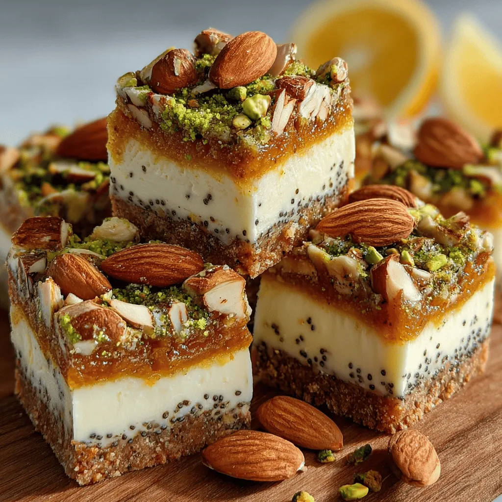 Frozen Yogurt Almond Poppyseed Bars are a deliciously refreshing treat that combines wholesome ingredients to create a satisfying snack suitable for any season. With the creamy texture of Greek yogurt, the nutty richness of almond butter, and the delightful crunch of poppy seeds and sliced almonds, these bars strike the perfect balance between indulgence and nutrition. They are not only easy to make but also serve as a healthy alternative to many store-bought snacks that are often laden with sugars and artificial additives. Whether you're looking for a post-workout recharge or a midday pick-me-up, these frozen yogurt bars are sure to meet your cravings while aligning with your health goals.