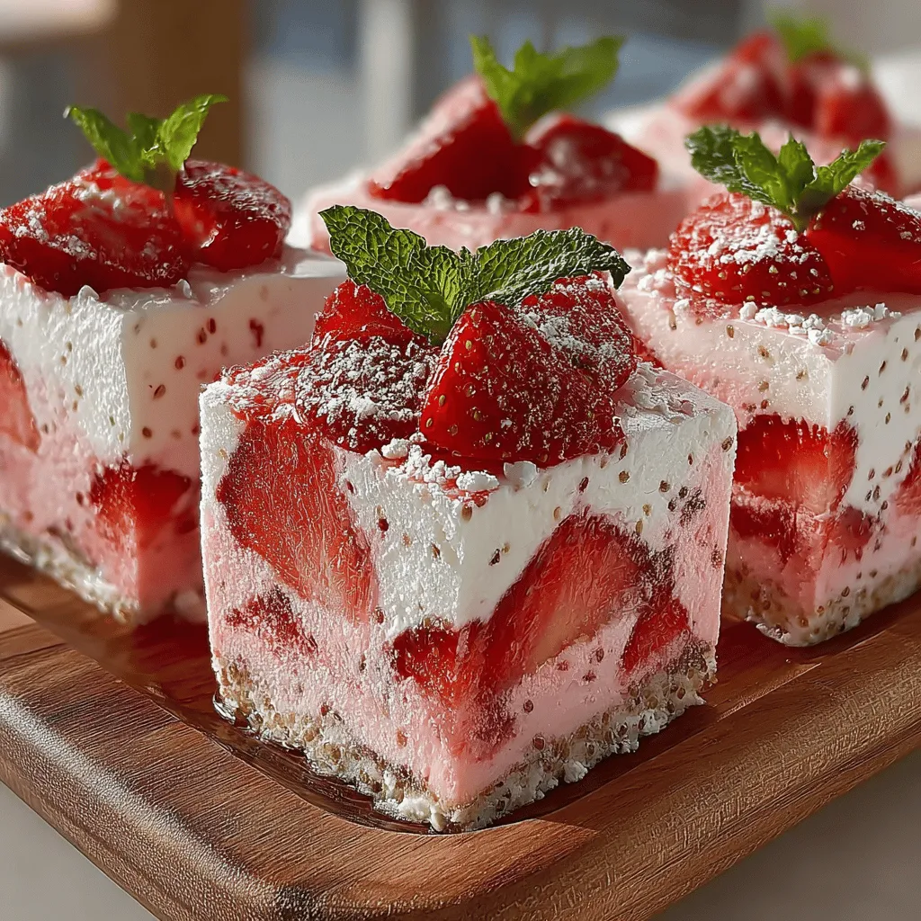 As the warm days of summer approach, the craving for sweet, refreshing treats often takes center stage. One delicious way to satisfy this desire is with our Fruity Delight: Frozen Strawberry Chia Yogurt Squares. This delightful dessert combines the natural sweetness of strawberries, the nutritional powerhouse of chia seeds, and the creamy texture of yogurt, creating a guilt-free indulgence that everyone can enjoy. Whether you're looking for a quick snack to cool off on a hot day, a healthy dessert for family gatherings, or simply a satisfying way to round off a meal, these frozen yogurt squares are the perfect solution.