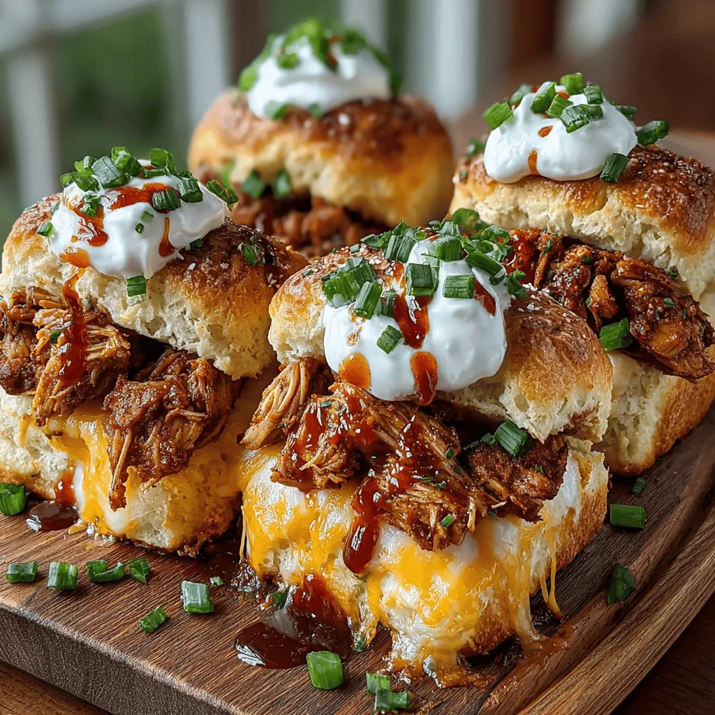 Mini Chicken Ranch Biscuit Melts are the perfect fusion of flavor and convenience, making them an irresistible choice for any mealtime occasion. These bite-sized delights combine tender chicken, rich cheeses, and a zesty ranch flavor, all enveloped in a flaky biscuit that is sure to please both adults and kids alike. Whether you're serving them as a fun appetizer at a gathering, a hearty snack for game day, or a quick weeknight dinner, these melts offer the comfort of home-cooked food in a manageable, handheld size.