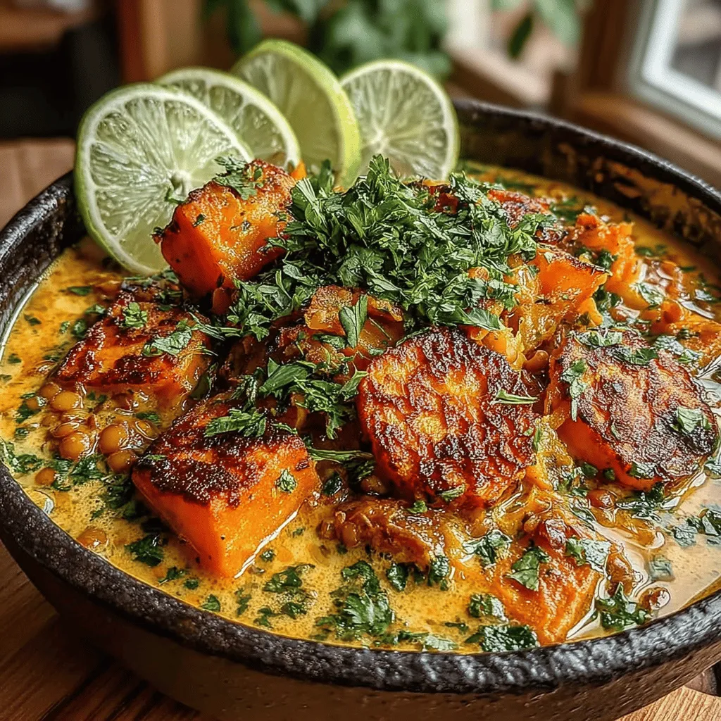 In the vibrant realm of plant-based cooking, few dishes encapsulate warmth, flavor, and comfort quite like Sweet Potato Lentil Coconut Curry. This delectable dish harmonizes the earthy sweetness of sweet potatoes with the hearty protein of lentils, all enveloped in a luscious coconut milk base. Whether you're hosting a cozy family dinner or seeking a nutritious meal for your busy weekdays, this curry stands out as an ideal choice, catering to diverse palates and dietary preferences. Its rich ingredients not only nourish the body but also elevate the experience of eating, making it a beloved dish among vegans and non-vegans alike.
