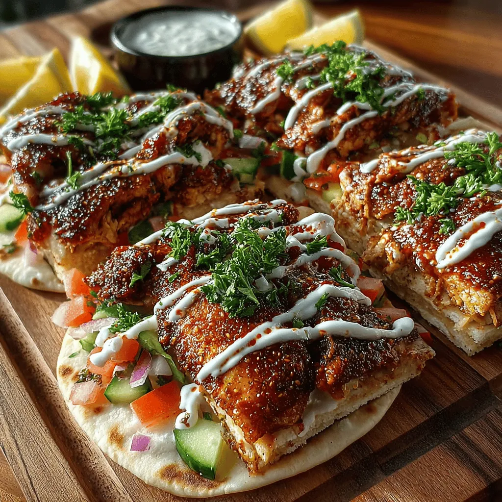 Chicken shawarma is a beloved dish that hails from the vibrant culinary traditions of the Middle East. With its rich flavors and aromatic spices, shawarma has captured the hearts and taste buds of food enthusiasts around the globe. Traditionally made with marinated meat that is slow-cooked on a vertical rotisserie, shawarma is often served in a wrap or over rice, making it a satisfying and versatile meal option. However, in a culinary twist that brings a modern spin to this classic dish, we present Mini Chicken Shawarma Flatbread Squares. This recipe transforms the traditional flavors of shawarma into bite-sized squares, perfect for gatherings, parties, or even a quick weeknight meal.
