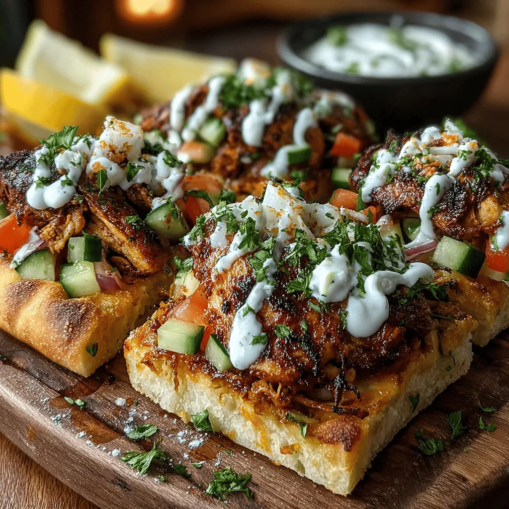 Chicken shawarma is a beloved dish that hails from the vibrant culinary traditions of the Middle East. With its rich flavors and aromatic spices, shawarma has captured the hearts and taste buds of food enthusiasts around the globe. Traditionally made with marinated meat that is slow-cooked on a vertical rotisserie, shawarma is often served in a wrap or over rice, making it a satisfying and versatile meal option. However, in a culinary twist that brings a modern spin to this classic dish, we present Mini Chicken Shawarma Flatbread Squares. This recipe transforms the traditional flavors of shawarma into bite-sized squares, perfect for gatherings, parties, or even a quick weeknight meal.