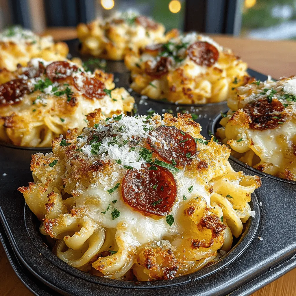 If you're on the hunt for a fun and delicious dish that combines the comfort of pasta with the delightful flavors of pizza, look no further than Mini Pepperoni Pasta Pie Bites. These bite-sized creations are not only visually appealing but also bursting with flavor, making them a perfect addition to your culinary repertoire. Their compact size and playful presentation make them ideal for a variety of occasions, from lively parties and family gatherings to casual weeknight dinners when you want something quick yet satisfying.