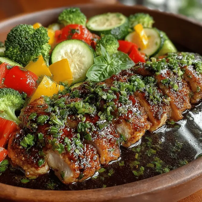When it comes to creating meals that strike a harmonious balance between flavor and nutrition, few dishes can compete with Balsamic Glazed Chicken paired with a colorful veggie medley. This delightful recipe not only tantalizes your taste buds but also offers a feast for the eyes, making it a perfect choice for family dinners or special gatherings. The combination of succulent chicken breasts marinated in a rich, tangy balsamic glaze and a vibrant assortment of fresh vegetables results in a wholesome meal that is both satisfying and health-conscious.
