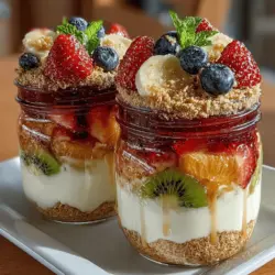 Start your day off right with a burst of color and flavor in the form of Morning Sunshine Fruit & Yogurt Parfaits. Not only are these parfaits visually appealing, but they also pack a nutritional punch that can set a positive tone for your entire day. With layers of creamy Greek yogurt, crunchy granola, and fresh mixed fruit, this recipe is perfect for busy mornings or a leisurely brunch. The beauty of the Morning Sunshine Parfaits lies in their versatility; they can be tailored to fit any dietary preference while delivering essential nutrients to fuel your day.
