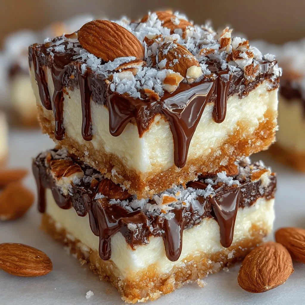 Decorating your Frozen Yogurt Almond Joy Slices can elevate their visual appeal and add an extra layer of flavor. Here are some creative drizzling techniques to consider: